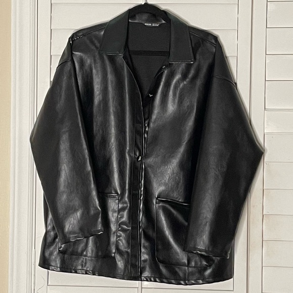 LEATHER SHIRT JACKET - Picture 1 of 2